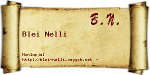 Blei Nelli névjegykártya